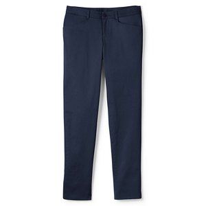 NWT LANDS' END UNIFORM STRETCH PENCIL PANTS CLASSIC NAVY 1X28 & 12